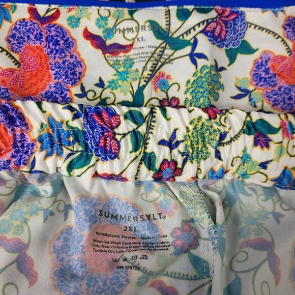 NWT Summersalt The Cloud 9 Silky Pajama Set Plus Sz 2XL White Floral Wide Leg - Picture 5 of 10